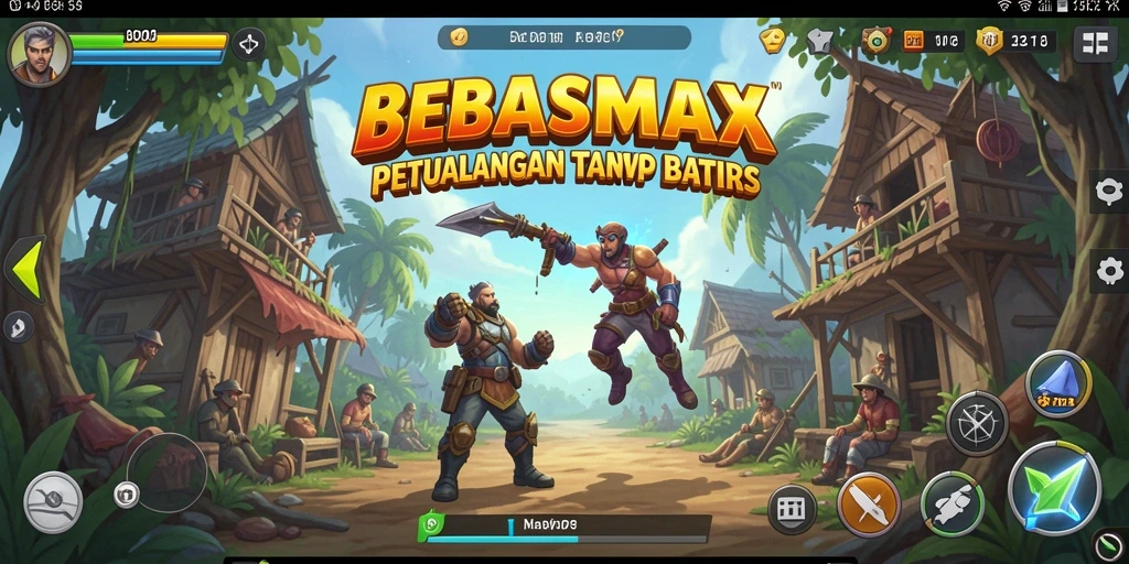 Tampilan gameplay menegangkan di dunia petualangan BEBASMAX.