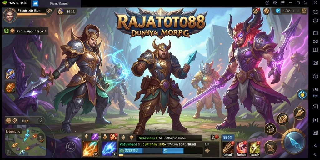 Tampilan gameplay menakjubkan di dunia fantasi RAJATOTO88.