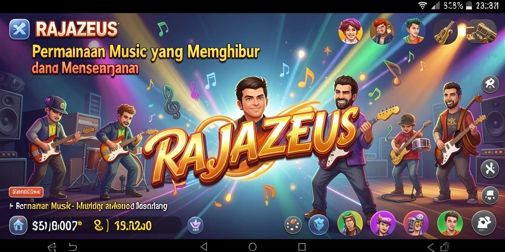 Tampilan gameplay RAJAZEUS yang menyenangkan dan penuh warna.